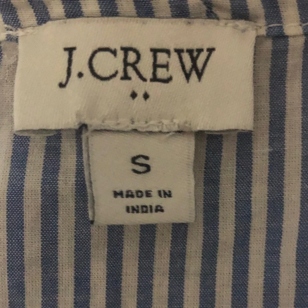 J. Crew Blue and White Striped Sleeveless Top
